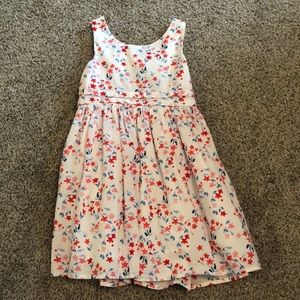 OshKosh Bigosh White, Red, Pink Floral Dress, 4T